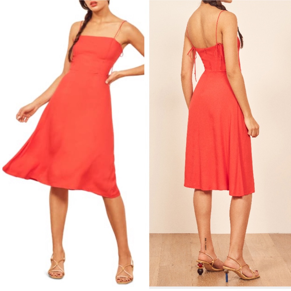 NWT Reformation Peach Dress In Hot Day size 4